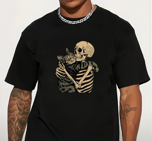 Skeleton & Cat Hug